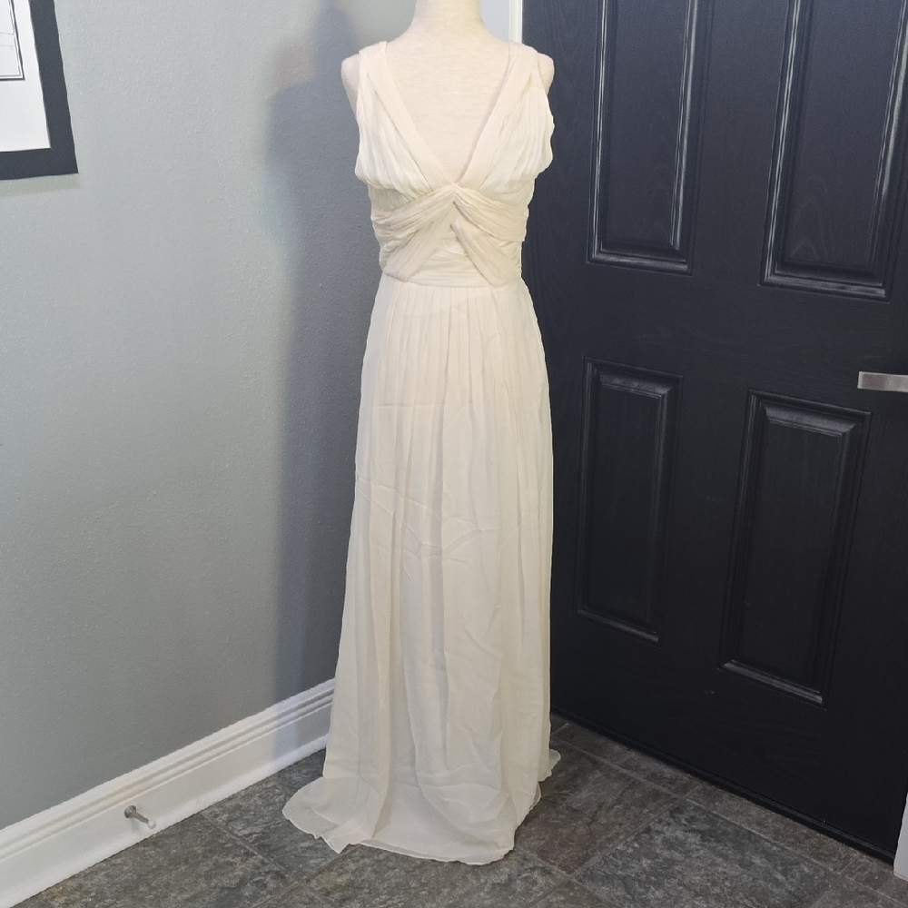 Cream Halter Maxi Dress for Weddings